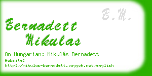 bernadett mikulas business card